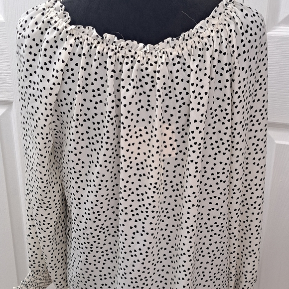 NWT Max Studio Black & White Tie Blouse   Size L - Picture 9 of 10